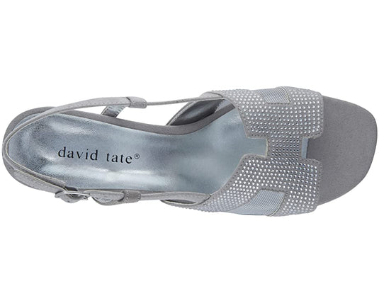 David Tate Women's AMBER Sandals Silver Nova Suede