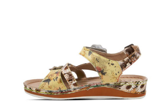 Spring Step L'Artiste Women's Joelina-Dazi Sandals Yellow Multi Leather Combo