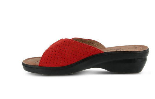 Spring Step Flexus Women's Kea Slide Sandals Red Suede