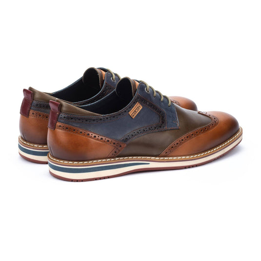Pikolinos Men's Avila Two tone lace-up shoes Brandy