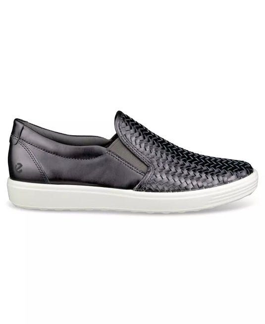 Ecco Women's Soft 7 Slip-On Silver Heavy Metallic
