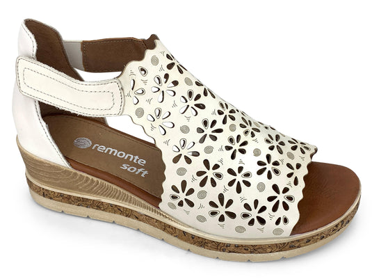 Remonte Women's Jerilyn 056 Platform Wedge Sandal Off White