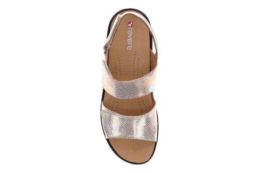 Revere Women's Como Back Strap Sandals Metallic Interest