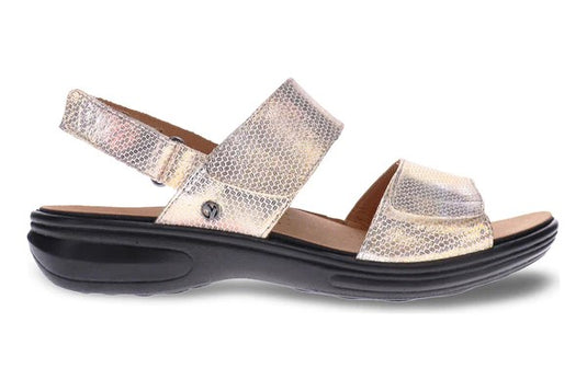 Revere Women's Como Back Strap Sandals Metallic Interest