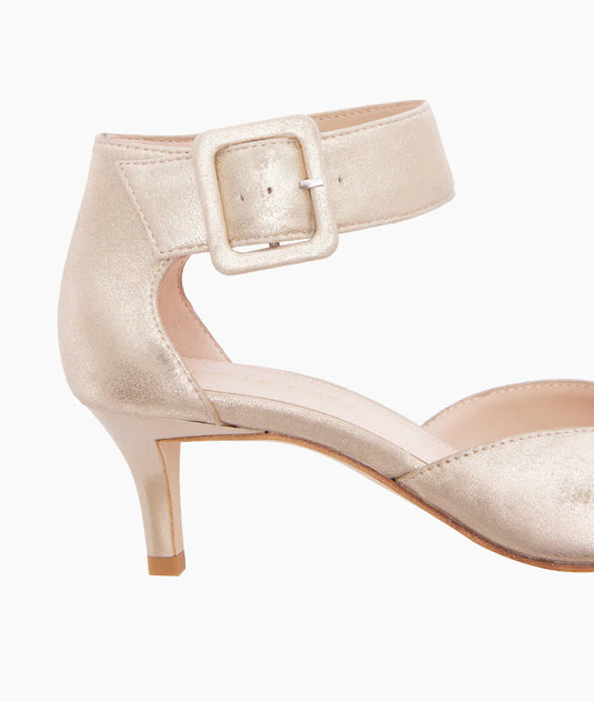 Pelle Moda Women's Berlin Low Heel Sandal Shimmer Suede