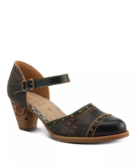 Spring Step L'Artiste Women's Niobella Mary Jane with Hand-Painted Leather Black