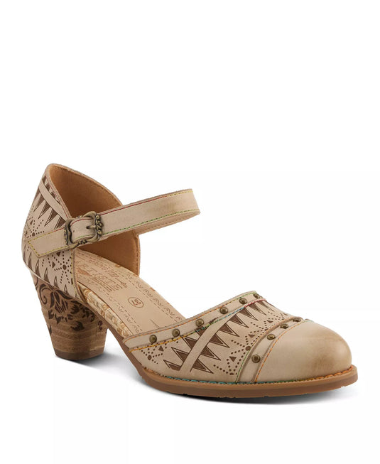 Spring Step L'Artiste Women's Niobella Mary Jane with Hand-Painted Leather Beige