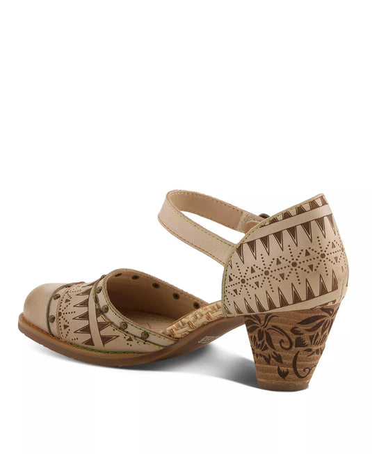 Spring Step L'Artiste Women's Niobella Mary Jane with Hand-Painted Leather Beige