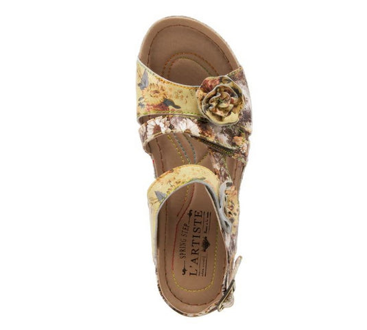 Spring Step L'Artiste Women's Joelina-Dazi Sandals Yellow Multi Leather Combo