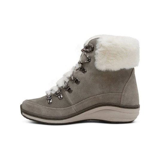 Aetrex Jodie Fur Arch Support Waterproof Winter Boot Grey