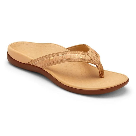 Vionic Women's Tide II Toe Post Sandals Gold Cork