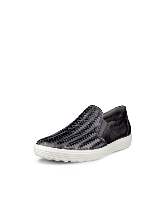 Ecco Women's Soft 7 Slip-On Silver Heavy Metallic