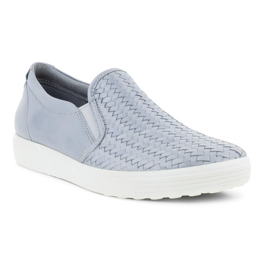 Ecco Women's Soft 7 Slip-On Silver Grey Metallic