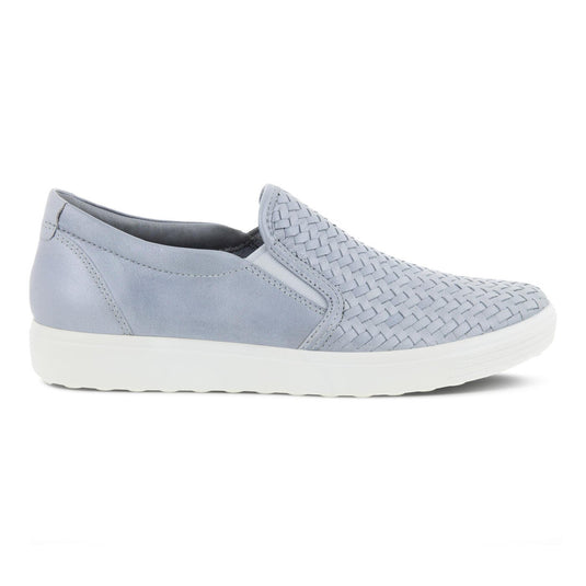 Ecco Women's Soft 7 Slip-On Silver Grey Metallic