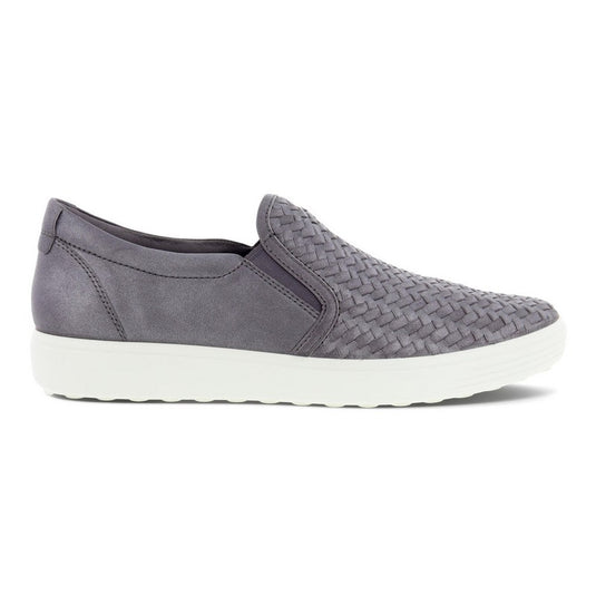 Ecco Women's Soft 7 Woven Slip-on 2.0 Gravity Metallic