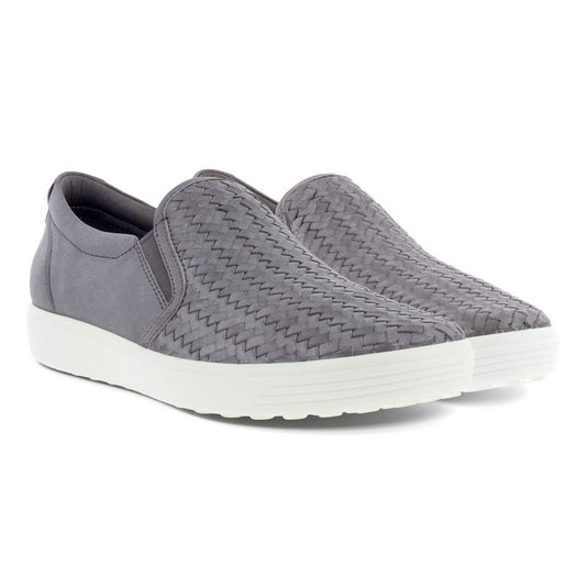 Ecco Women's Soft 7 Woven Slip-on 2.0 Gravity Metallic