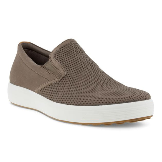 Ecco Men's SOFT 7 SLIP ON Leather Sneakers Taupe