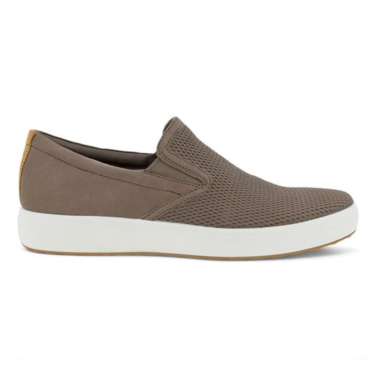 Ecco Men's SOFT 7 SLIP ON Leather Sneakers Taupe