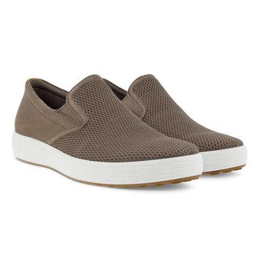 Ecco Men's SOFT 7 SLIP ON Leather Sneakers Taupe