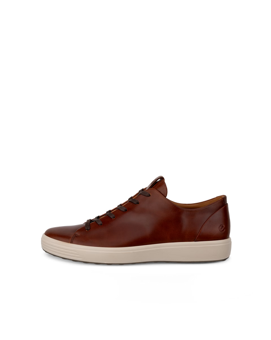 Ecco Men's Soft 7  Lace Sneaker Cognac Leather