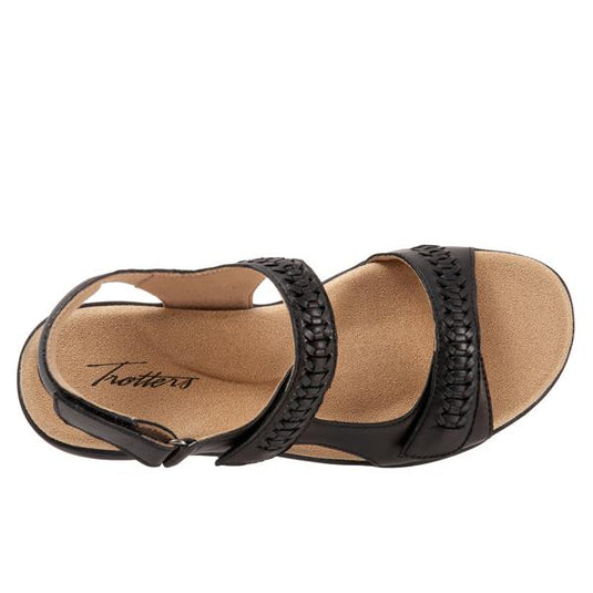 Trotters Women's Romi Woven Sandals Black