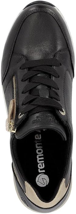 Remonte Women's Eleni Sneaker Schwarz/Ginger-gold/Schwarz