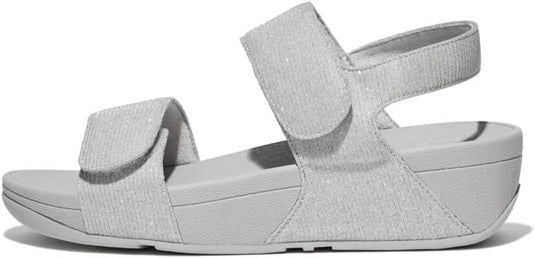 Fitflop Women's LULU Adjustable SHIMMERLUX Back Strap Sandal Silver