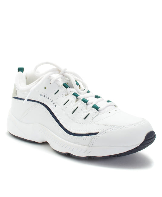 Easy Spirit Women's Romy Walking Shoes White/Navy Leather