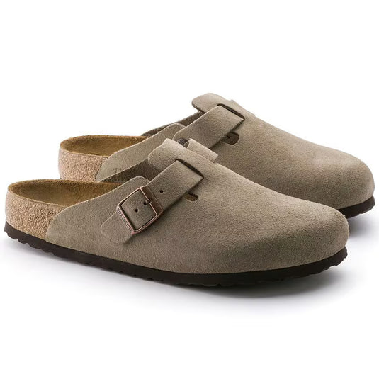 Birkenstock Sandals Boston Taupe Suede Leather