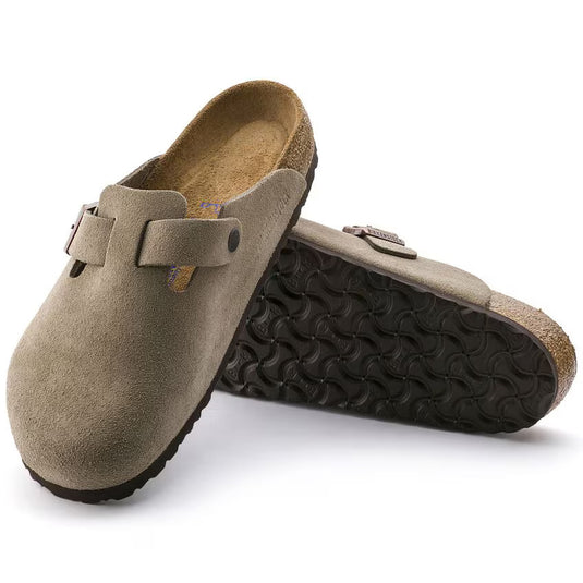 Birkenstock Sandals Boston Taupe Suede Leather