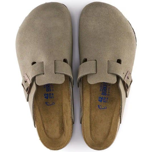 Birkenstock Sandals Boston Taupe Suede Leather