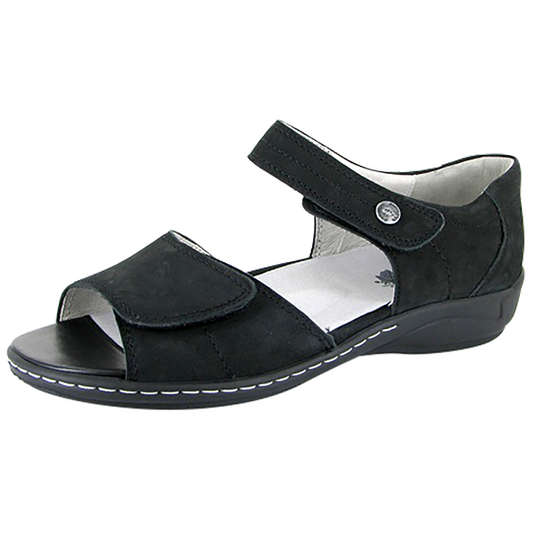 Waldlaufer Women's Hilena Velcro Sandals Black