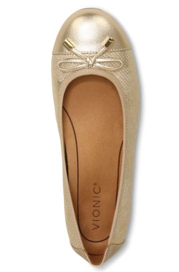 Vionic Women's Minna Ballet Flat Gold