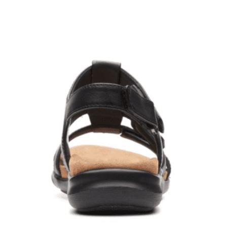 Clarks Women's Kylin Strap Sandals Black Leather