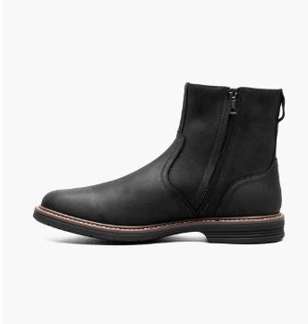 Florsheim Men's Norwalk Plain Toe Side Zip Boot Black - Free Socks