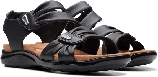 Clarks Women's Kitly Ave Sandal Black Leather