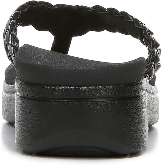 Vionic Kenji Women's Toe-post Platform Wedge Sandal Black
