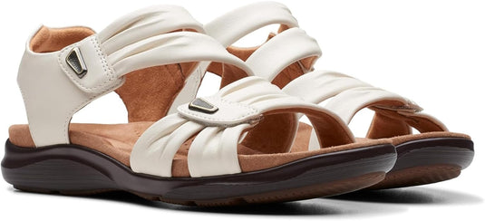 Clarks Women's Kitly Ave Sandal Off White Leather