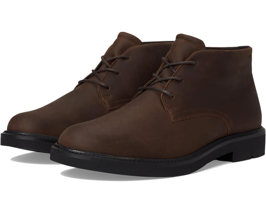 ECCO Men's Metropole London Lace Up Waterproof Chukka Boots Cocoa Brown Nubuck