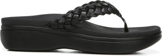 Vionic Kenji Women's Toe-post Platform Wedge Sandal Black