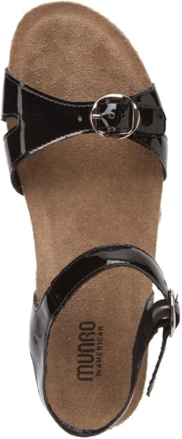 Munro Women's Donna Sandal Black Patent