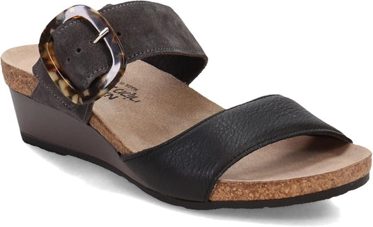 NAOT Women's Kingdom Soft Black Leather Midnight Sued
