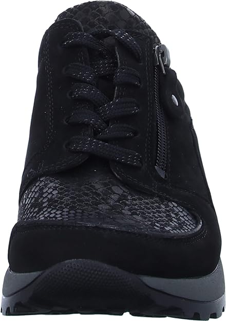 Waldlaufer Women's Hiroko-Soft Black Lace-Up Trainers