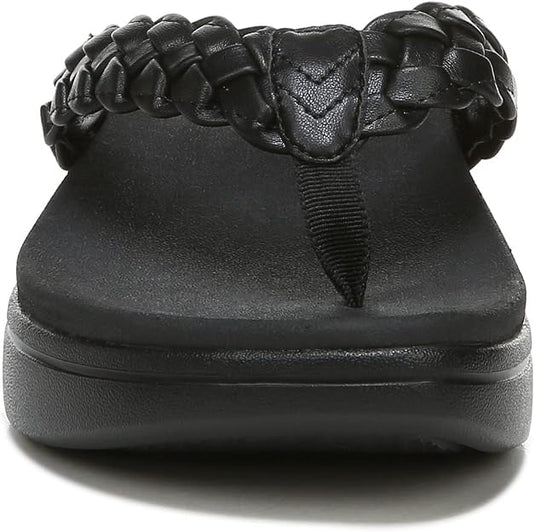 Vionic Kenji Women's Toe-post Platform Wedge Sandal Black
