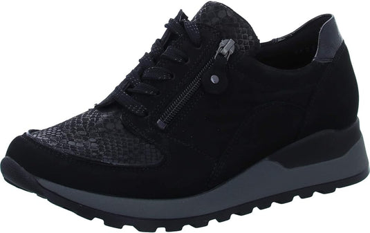 Waldlaufer Women's Hiroko-Soft Black Lace-Up Trainers