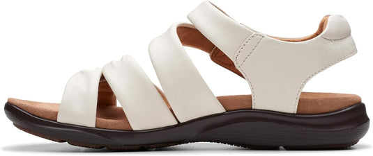 Clarks Women's Kitly Ave Sandal Off White Leather