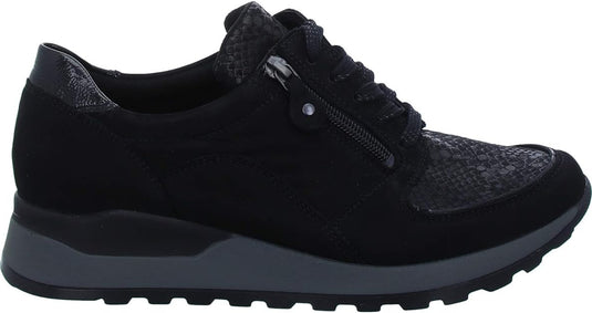 Waldlaufer Women's Hiroko-Soft Black Lace-Up Trainers