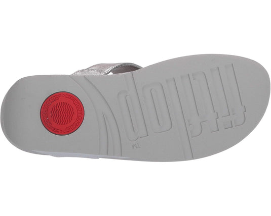 Fit Flop Women's LULU Leather Toe-Post Sandals Sliver