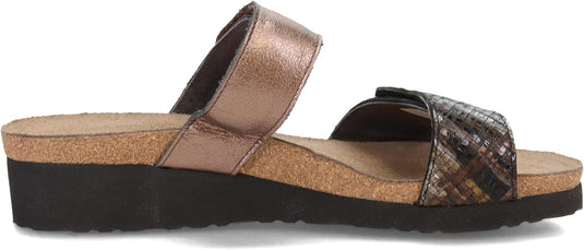 Naot Women's Althea Slide Sandals Mixed Metallic Lthr/Radiant Copper Lthr