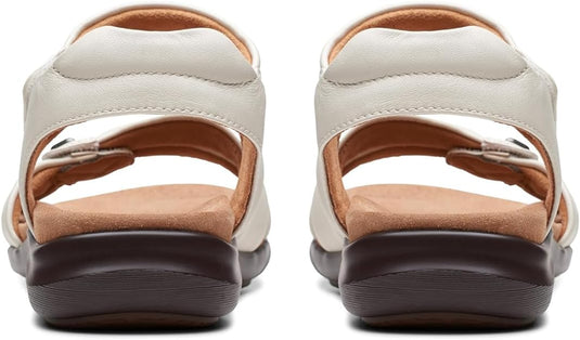 Clarks Women's Kitly Ave Sandal Off White Leather